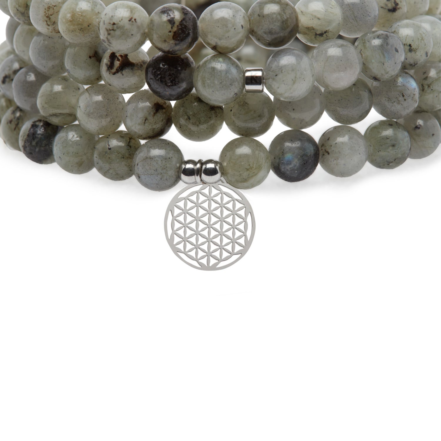 Bracelet Mala "Miroir Émotionnel" en Labradorite