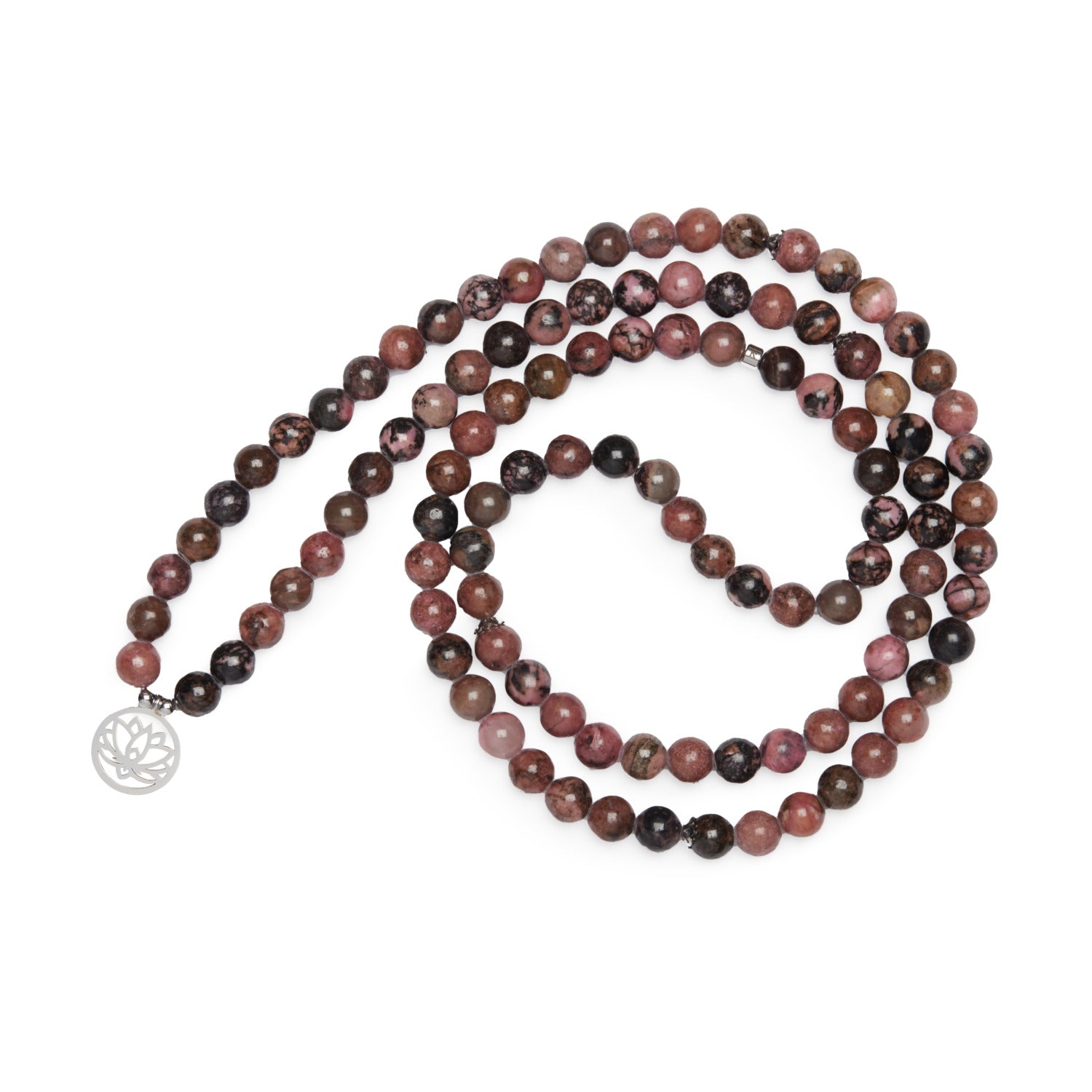 Bracelet Mala "Maîtrise des Emotions" de 108 perles en Rhodonite