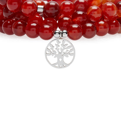 Bracelet Mala "Sensualité" de 108 perles en Cornaline - Karma Yoga Shop