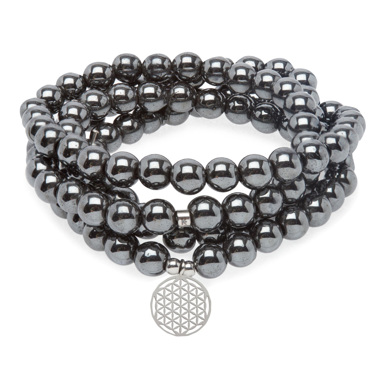 Bracelet Mala "Magnétisme" en Hématite - Karma Yoga Shop