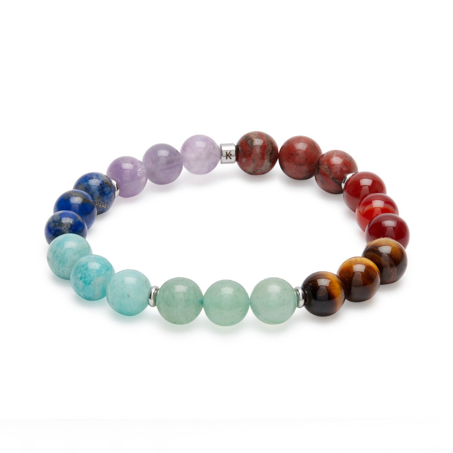 Bracelet "7 Chakras" Triple en Pierres Naturelles - Karma Yoga Shop