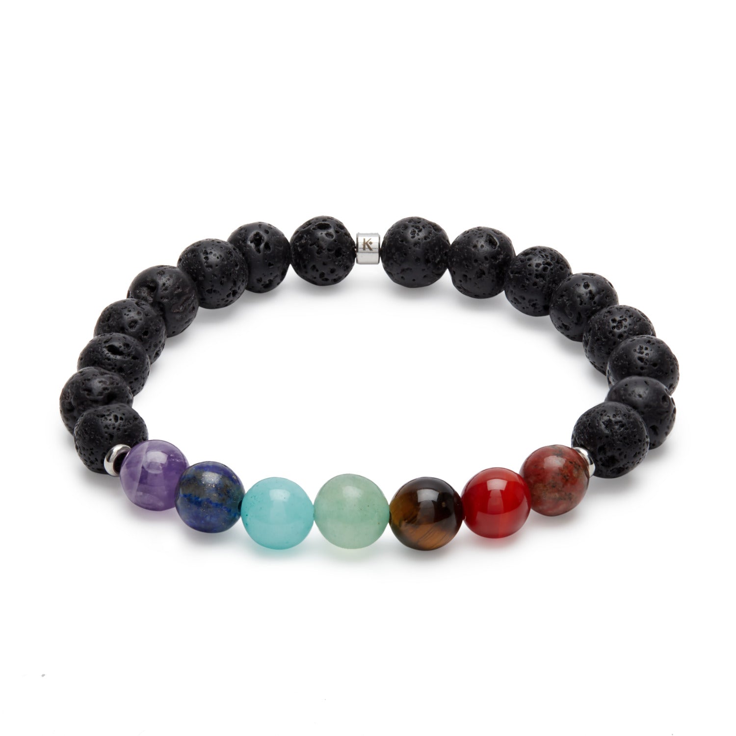 Bracelet "Guérison des 7 chakras" en Pierres de Lave - Karma Yoga Shop