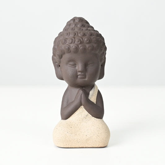 Statue en céramique "Moine de la Révérence" - Karma Yoga Shop