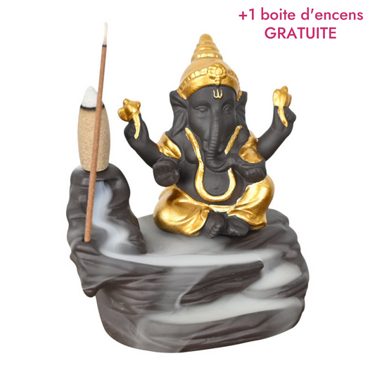 Brûleur d'encens en céramique "Ganesh Or" - Karma Yoga Shop