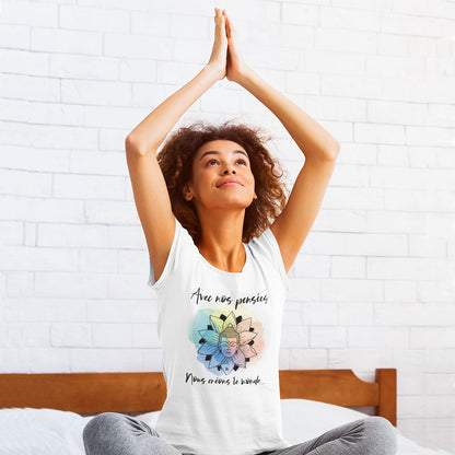 T-Shirt Femme "Créons le monde" en Coton Bio - Karma Yoga Shop