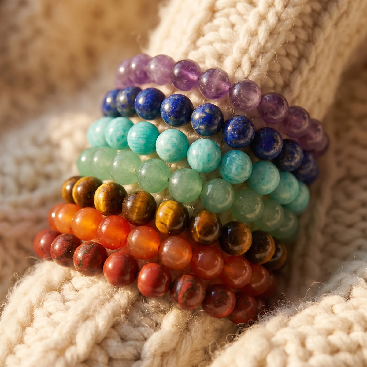 Lot de 7 Bracelets Energie des 7 Chakras - macro dore - image 5
