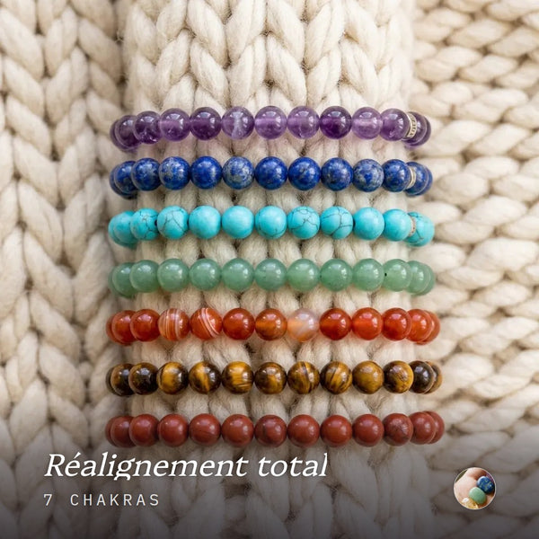 Lot de 7 Bracelets "Energie des 7 Chakras"