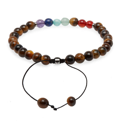 7 Chakras “Self-Confidence” Bracelet in Tiger Eye
