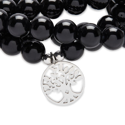 “Anchor” Mala Bracelet in Onyx