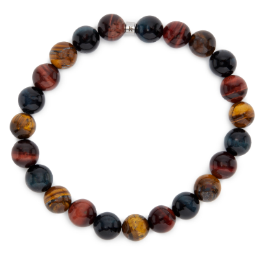 Bracelet Protection "Les Yeux du Tigre" en Oeil de Tigre, Oeil de Faucon et Oeil de Taureau