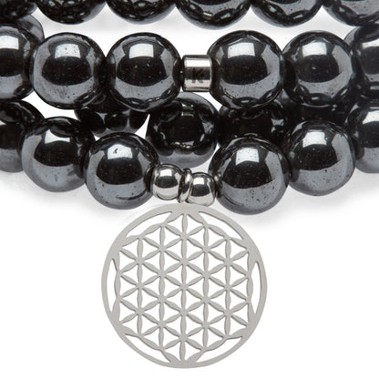 Bracelet Mala "Magnétisme" en Hématite