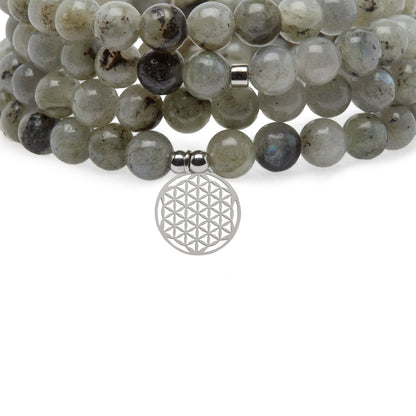 Bracelet Mala "Miroir Émotionnel" en Labradorite