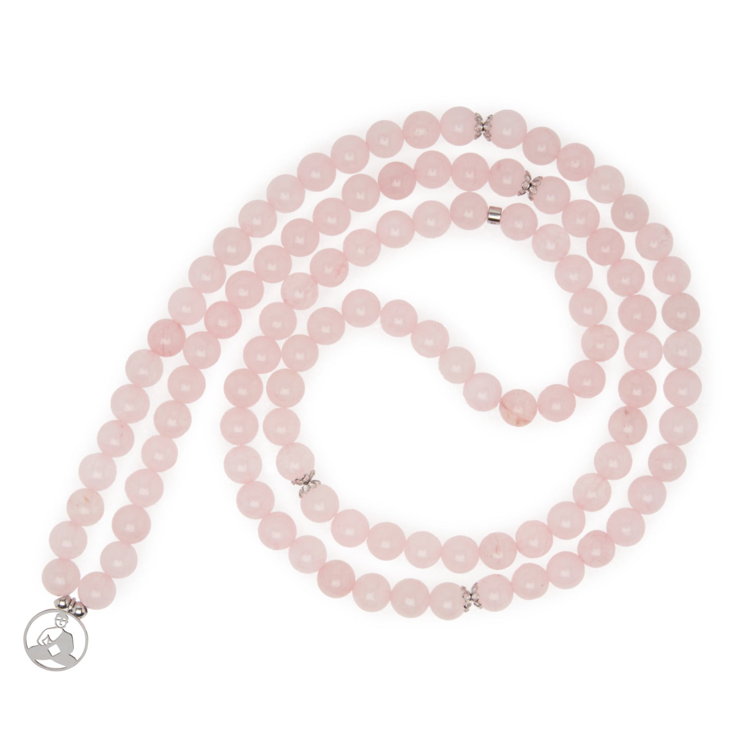 Bracelet Mala "Réconfort & Amour de Bouddha" 108 perles en Quartz Rose