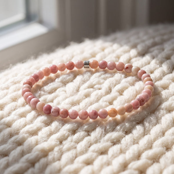 Mini Bracelet en Rhodonite Claire "Energie"