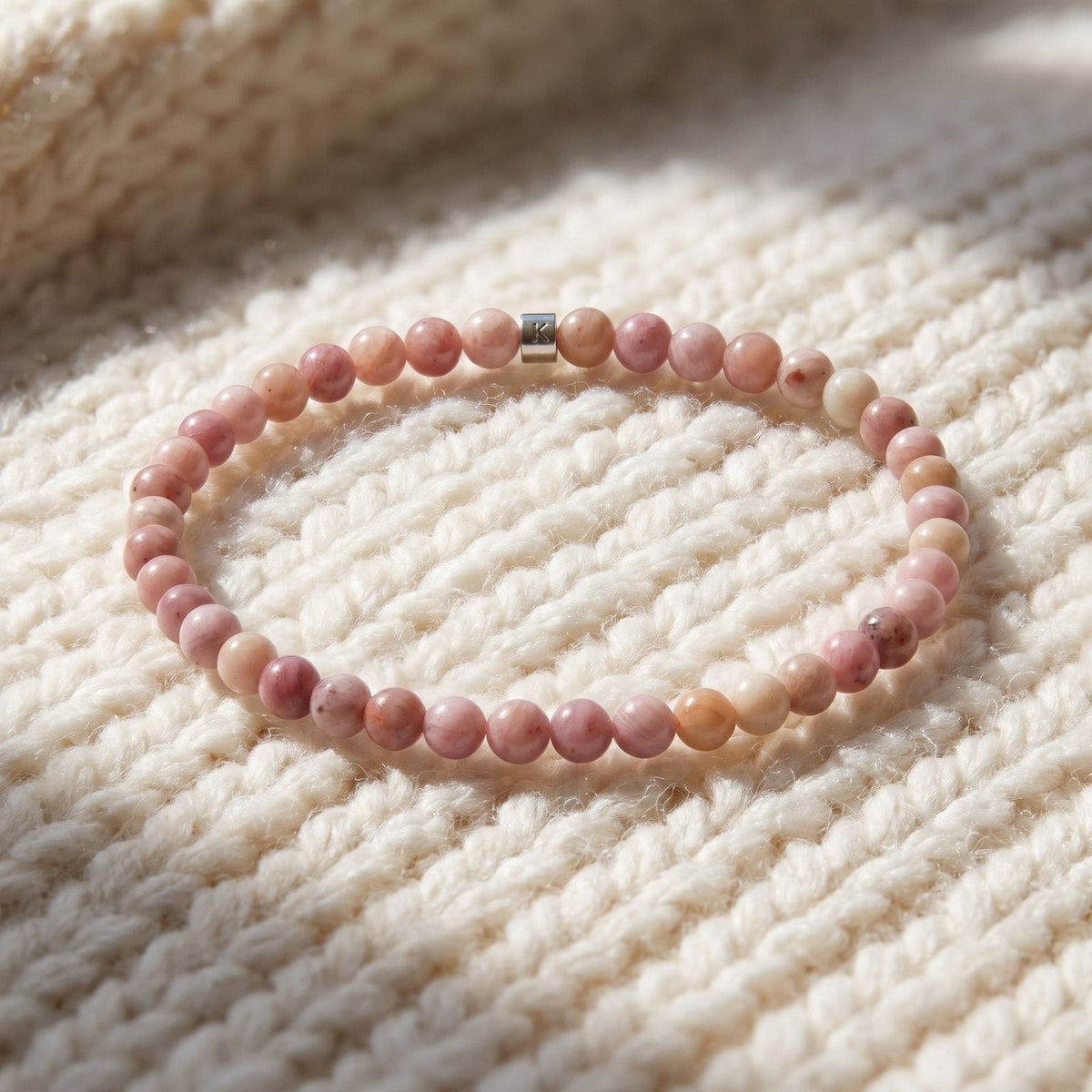 Mini Bracelet en Rhodonite Claire "Energie"