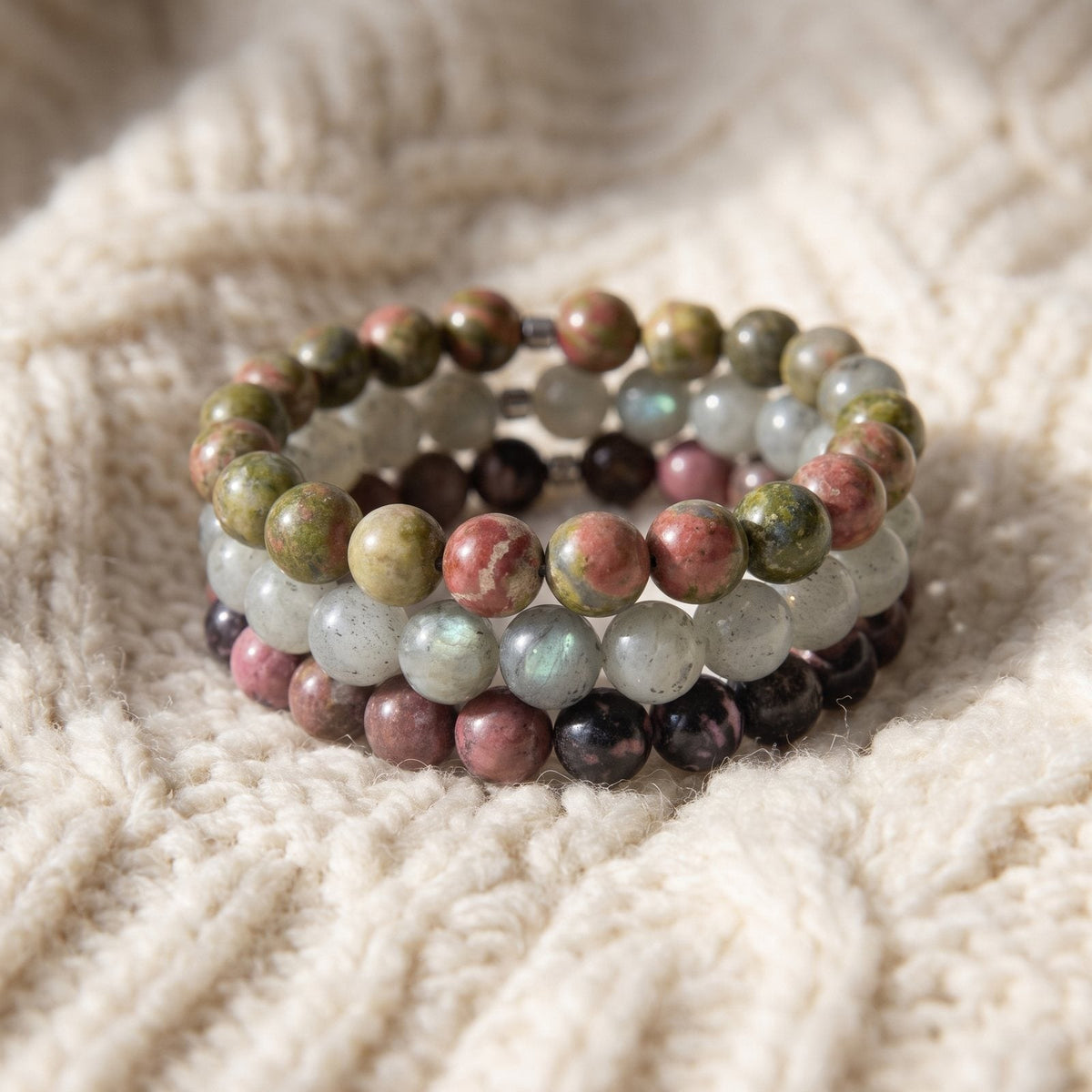 Triple Bracelets Énergie "Guérison du Coeur"