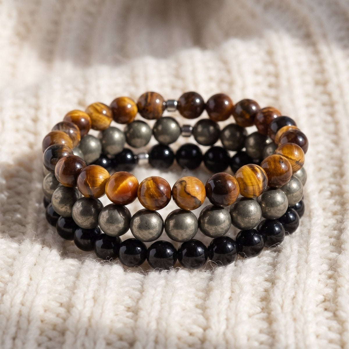 Triple Bracelets Énergie "Protection"