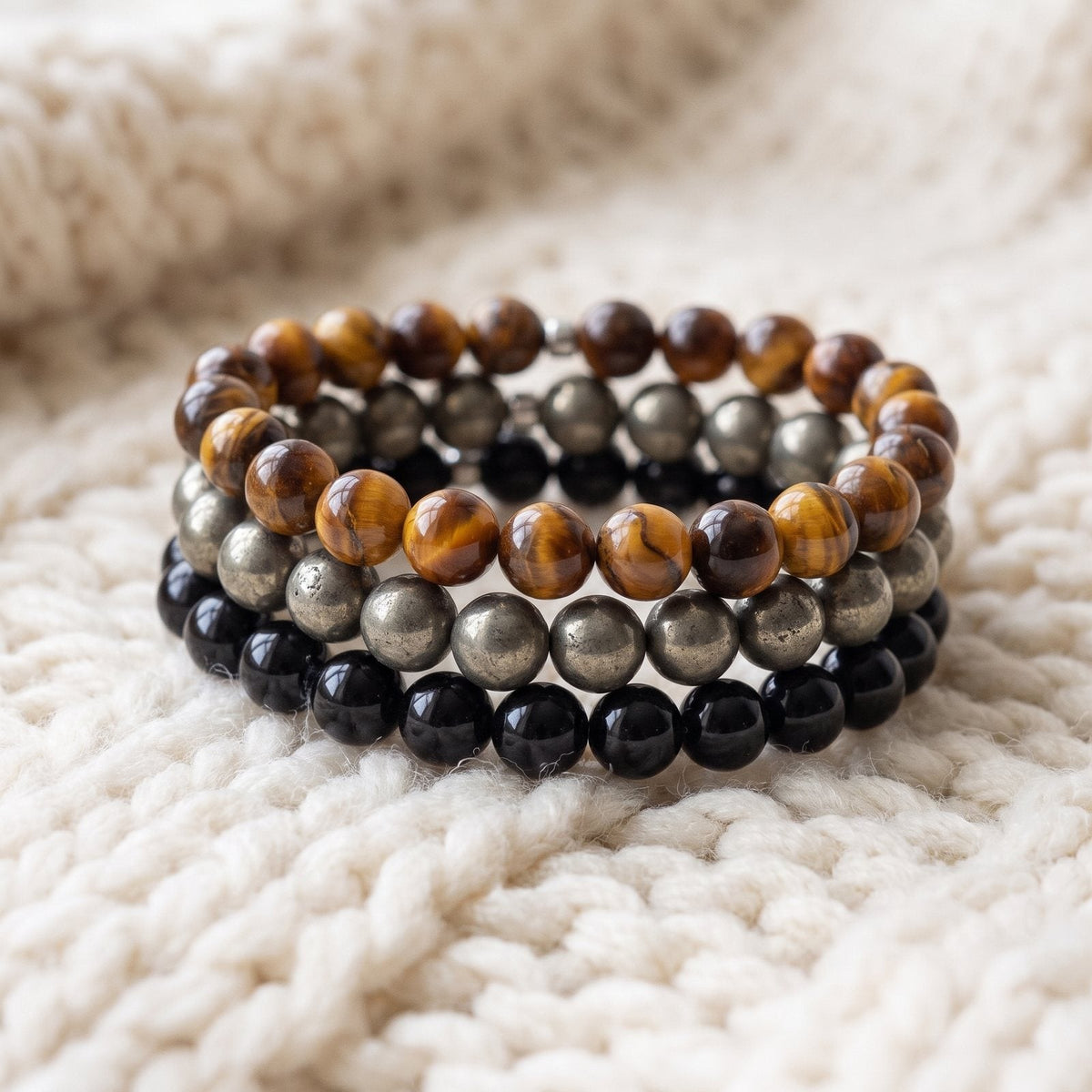 Triple Bracelets Énergie "Protection"
