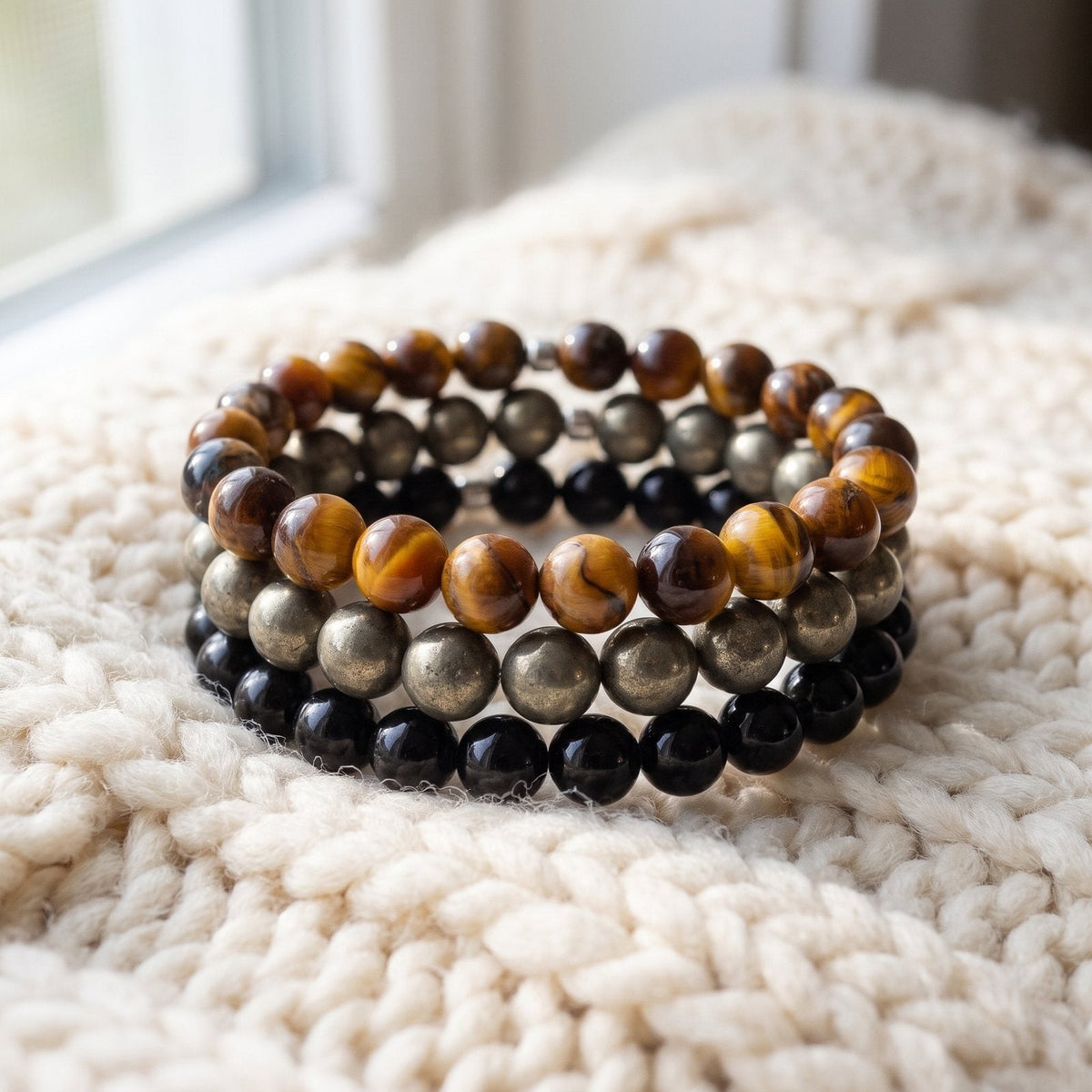 Triple Bracelets Énergie "Protection"