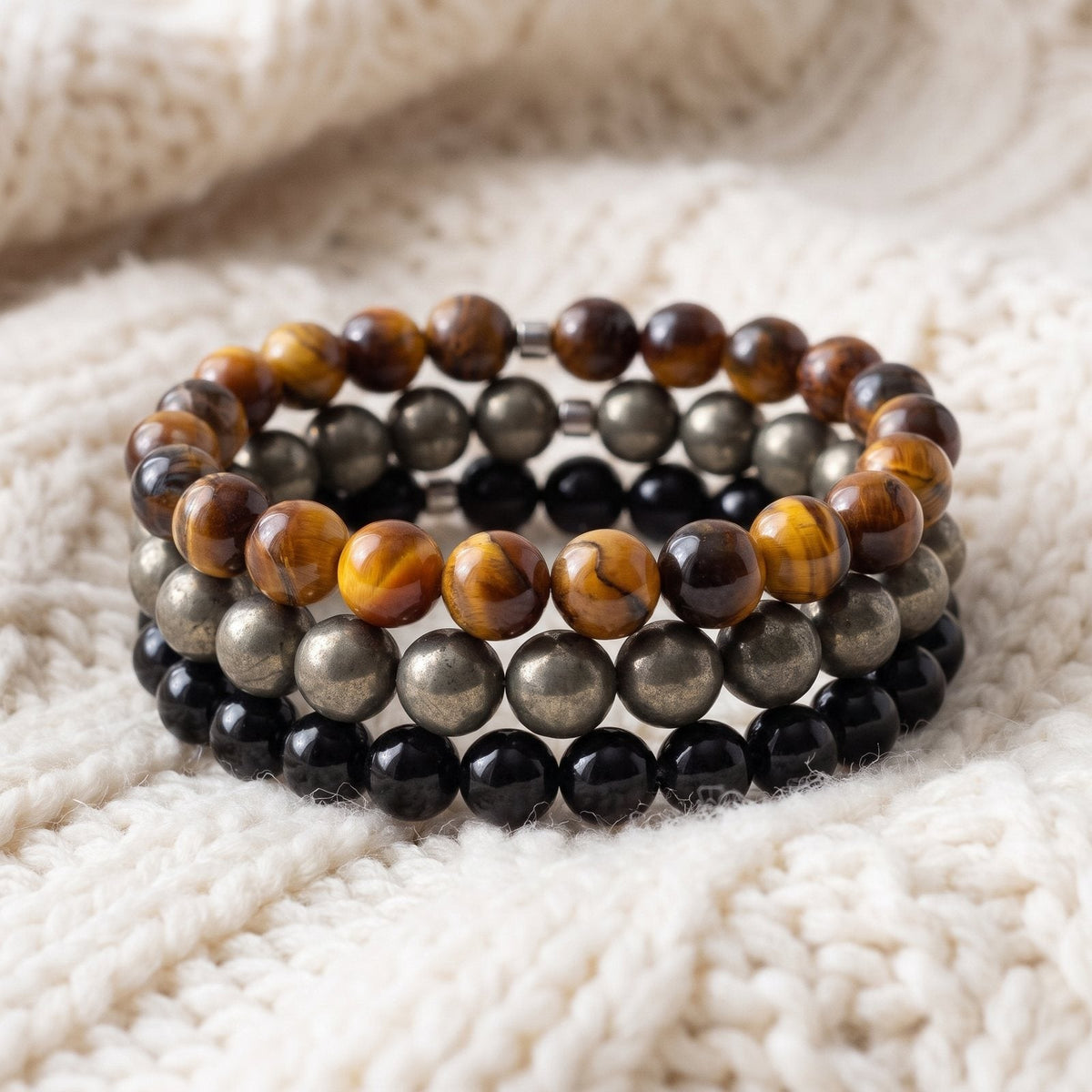 Triple Bracelets Énergie "Protection"