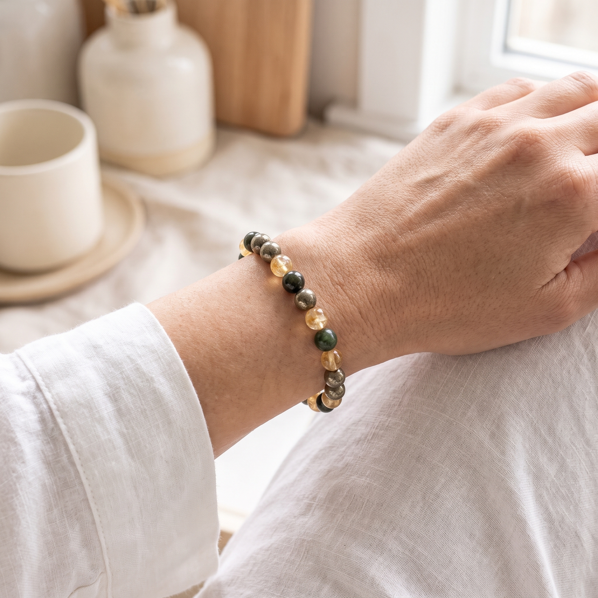 Bracelet Abondance & Prospérité - lin - image 4