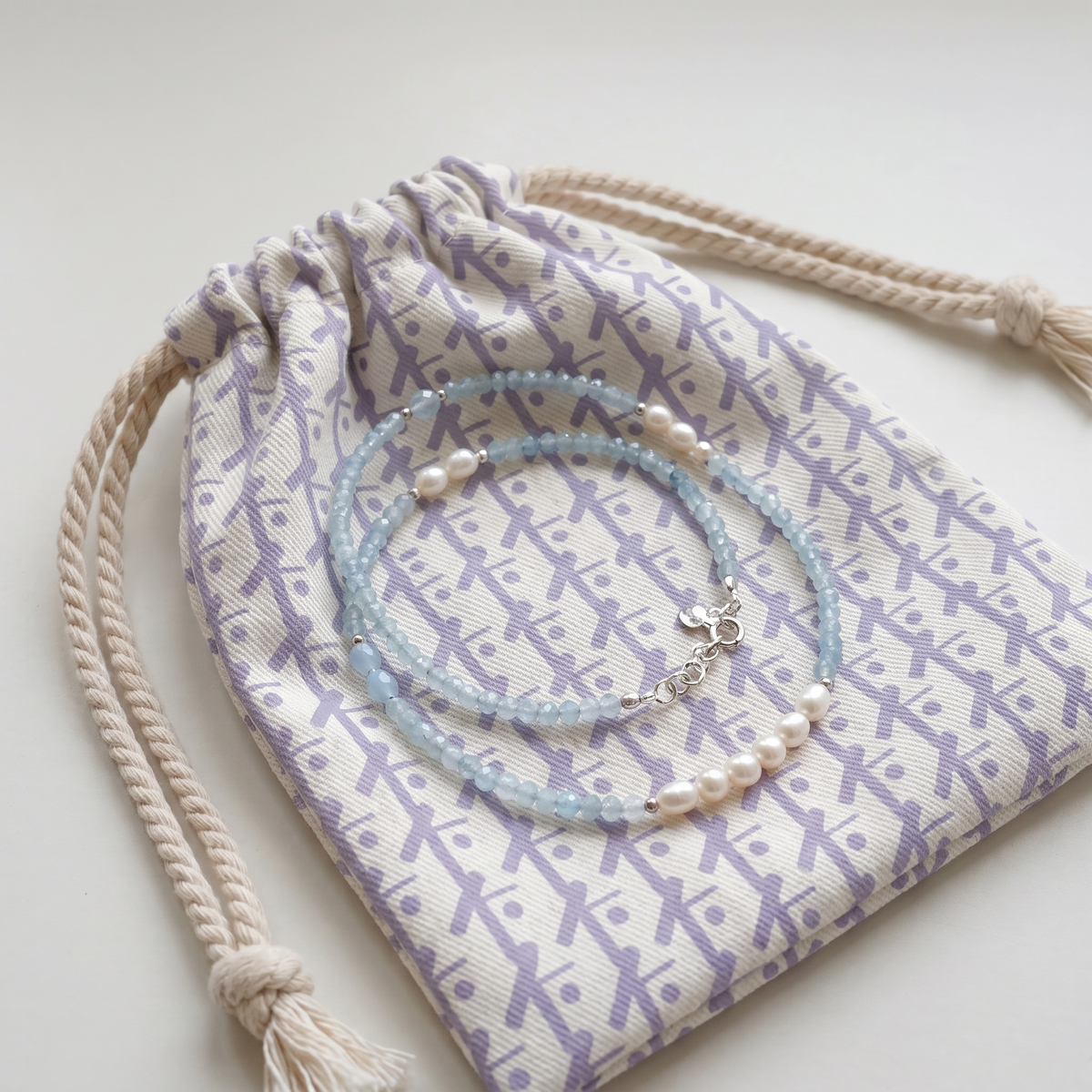Collier Douceur de la Mer en Aigue-Marine et Perles d'Eau Douce - pochette - image 2