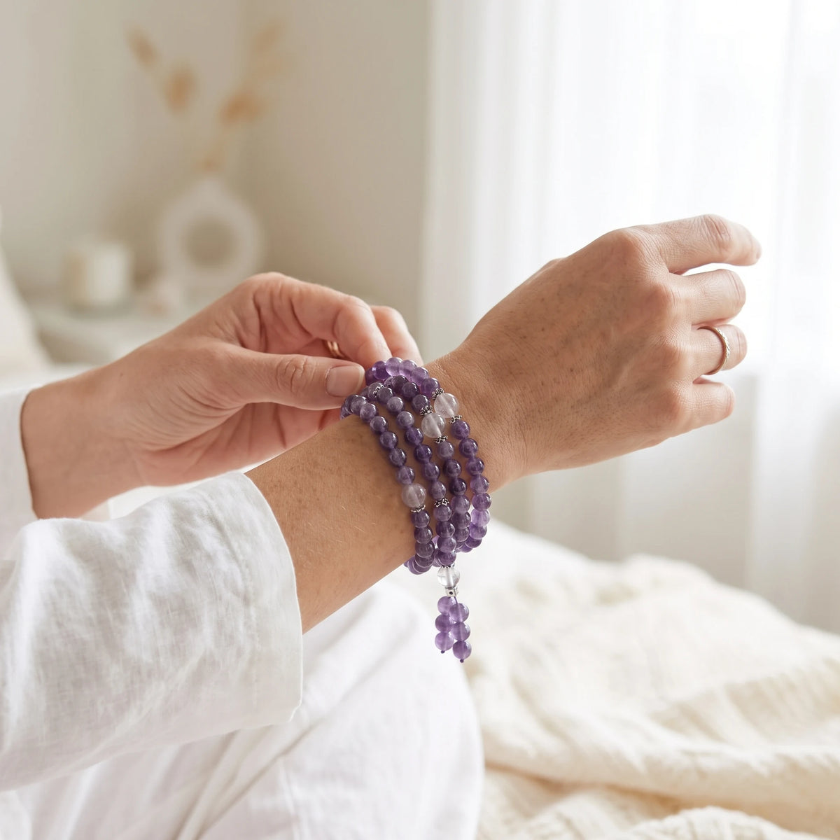 Mala Bouddhiste en Amethyste - image 4