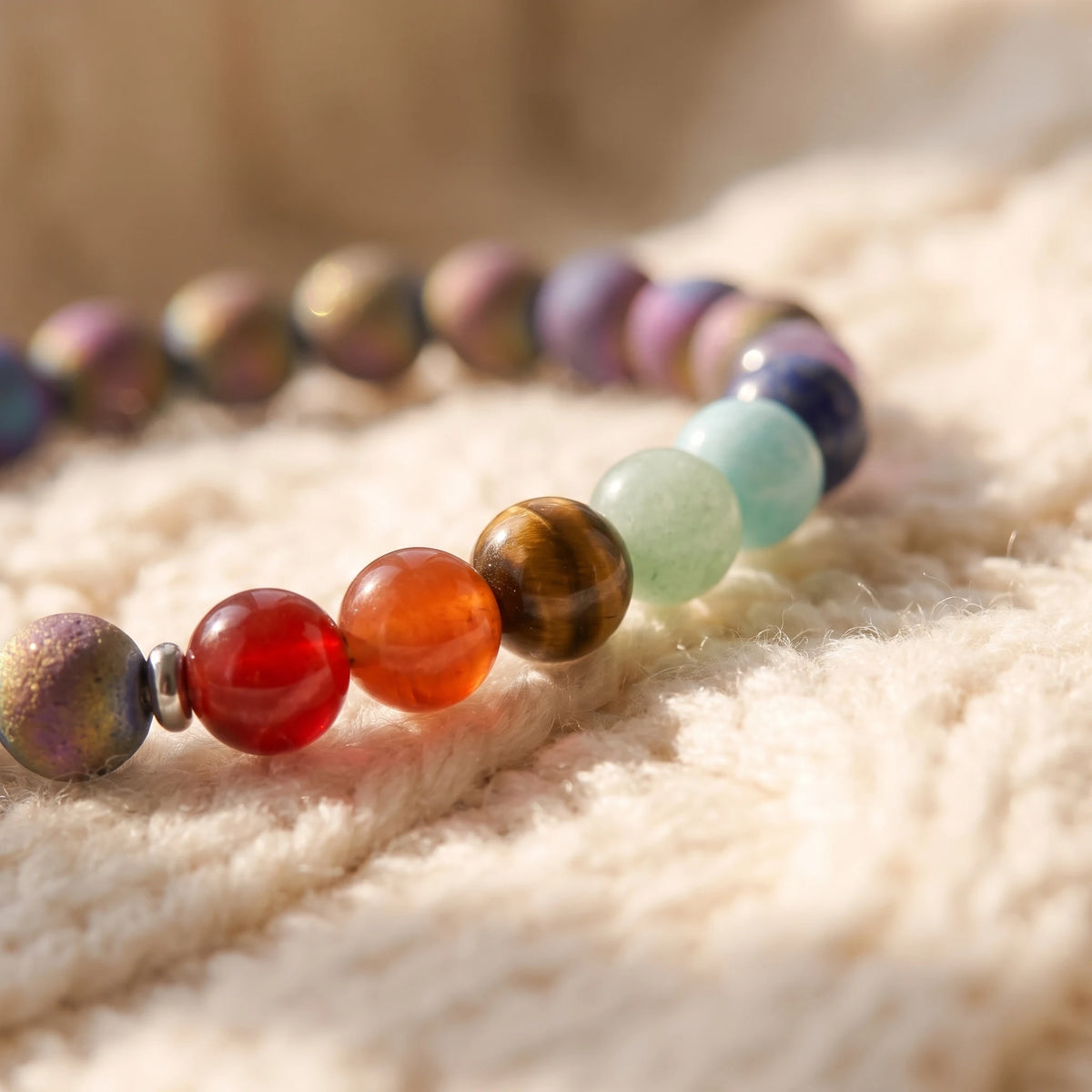 Bracelet 7 Chakras Energie Positive - macro dore - image 5