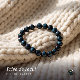 Bracelet "Energie" en Oeil de Faucon (Oeil de Tigre Bleu)