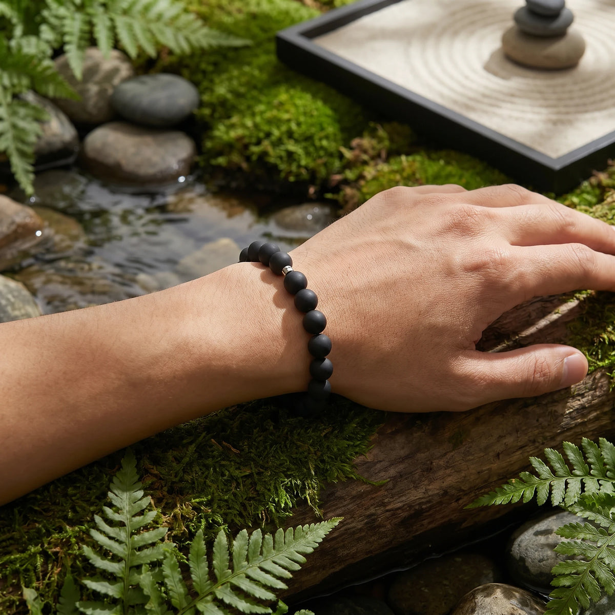 Bracelet en Pierres de Guérison "Bian Shi" rondes - image 3