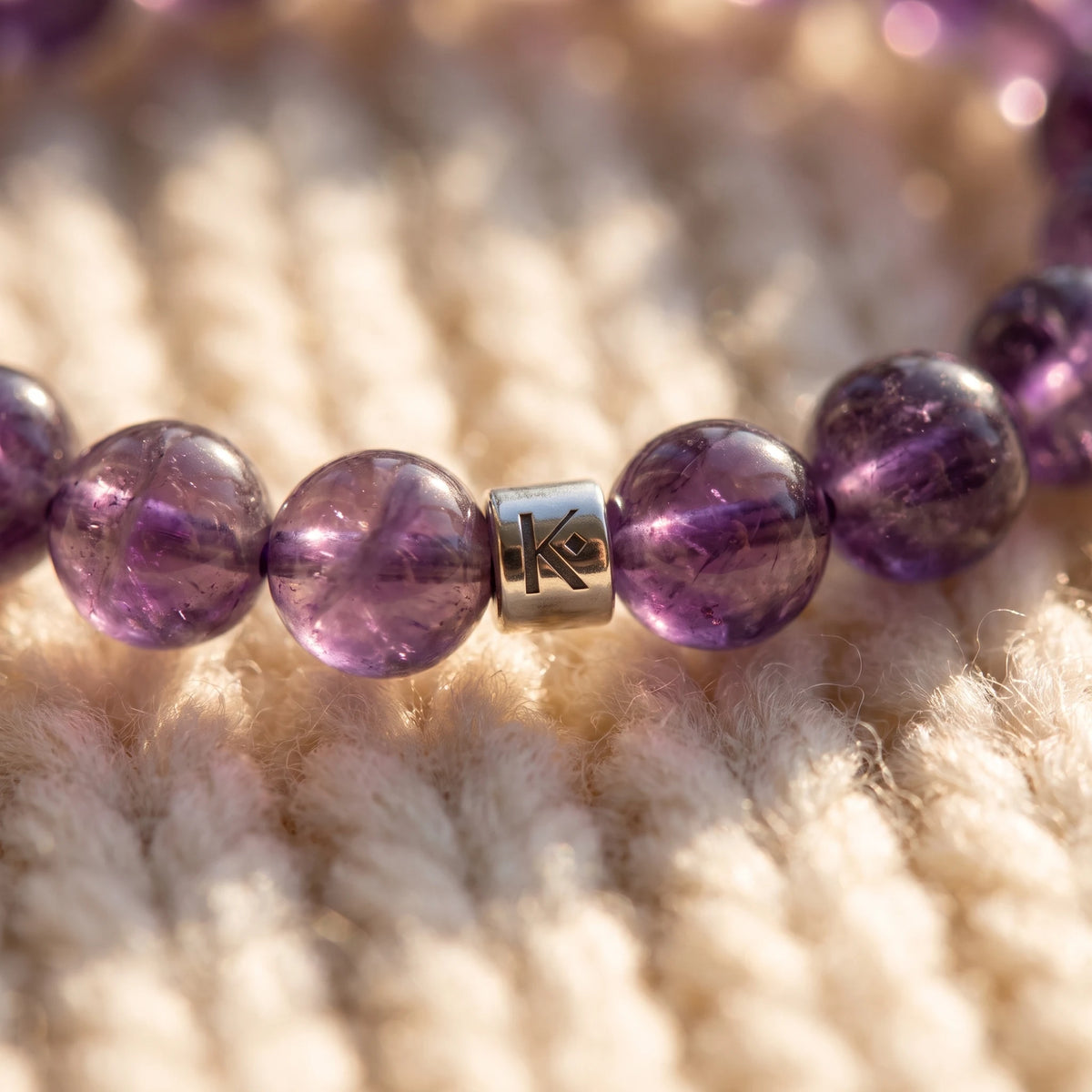 Bracelet en Amethyste Energie - macro dore - image 5