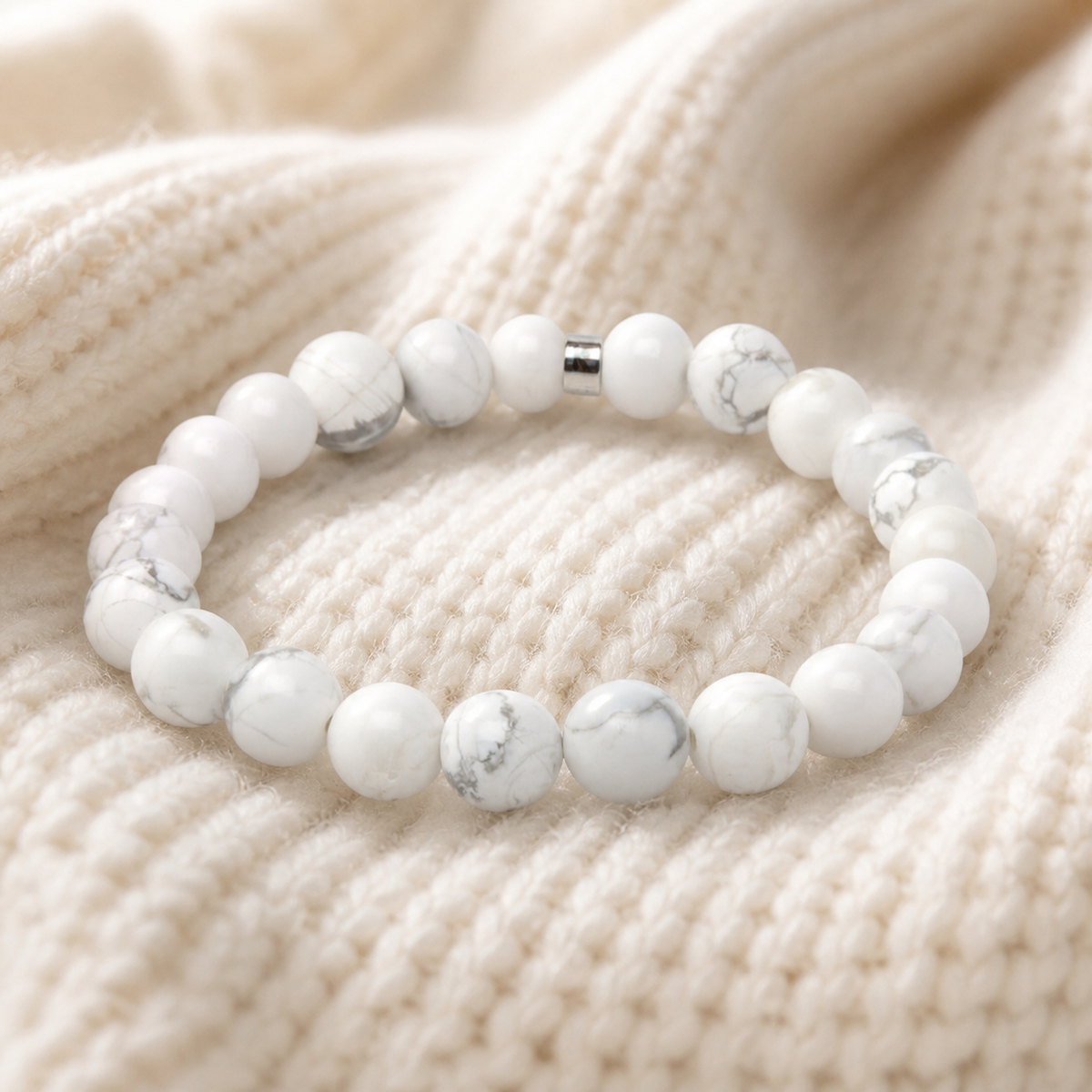 Bracelet en Howlite Blanche "Energie"