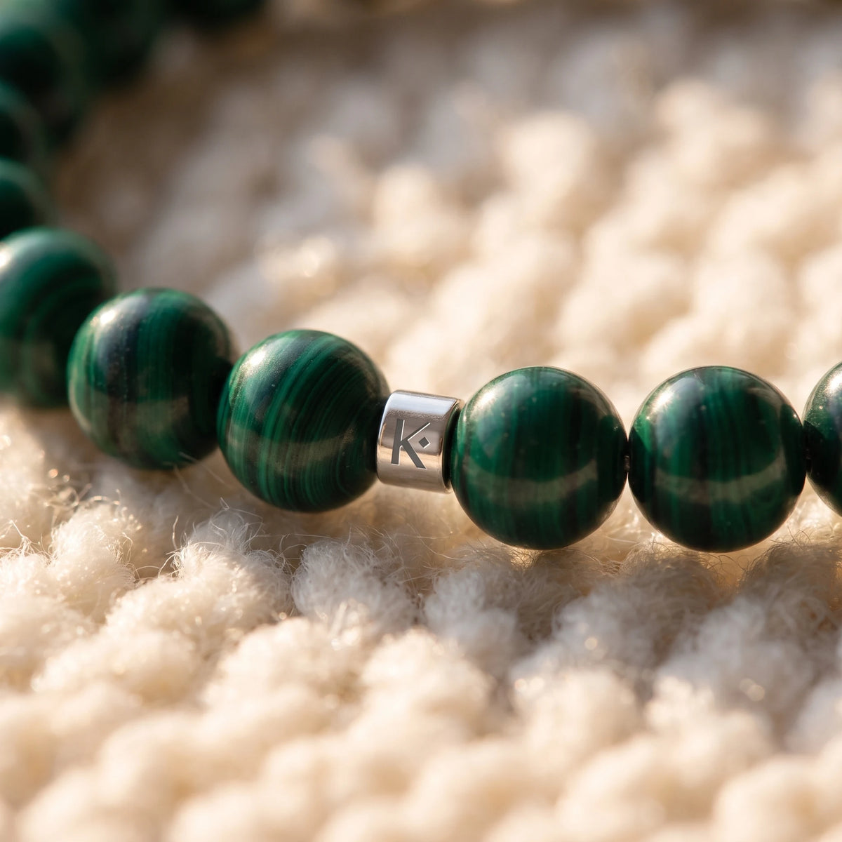 Bracelet en Malachite Energie - macro dore - image 5