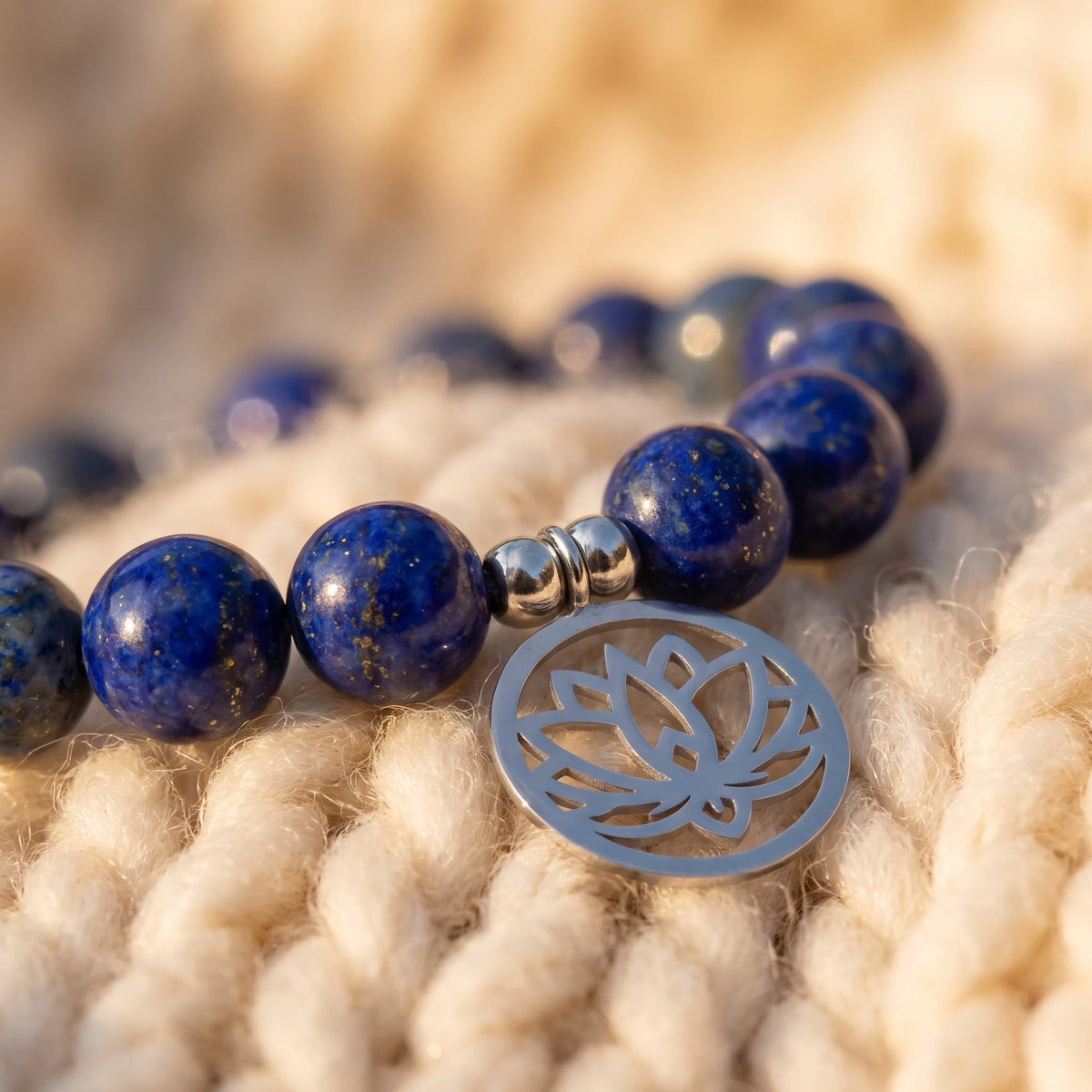 Bracelet Expression Confiance en Lapis Lazuli - macro dore - image 5