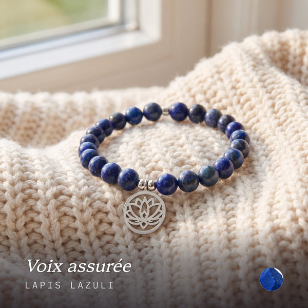 Bracelet "Expression & Confiance" en Lapis Lazuli