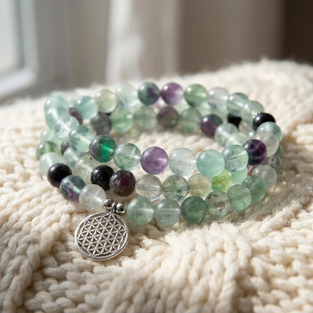 Mala Génie en Fluorite Arc-en-Ciel