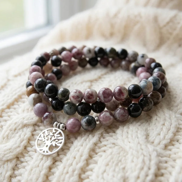 Mala "Beauté de l'Âme" en Tourmaline Multicolore