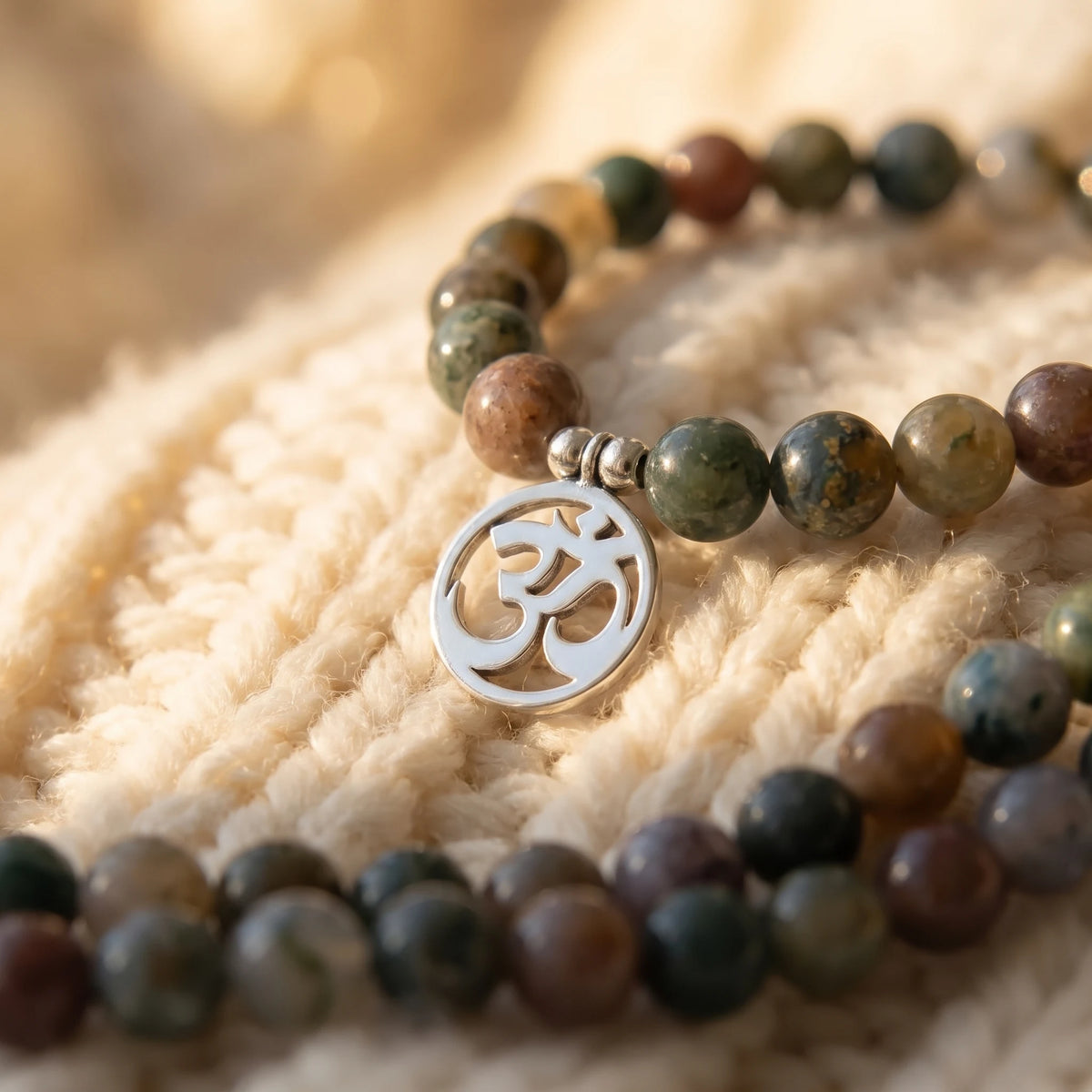 Mala Chanceuse 108 perles en Agate Indienne - macro dore - image 5