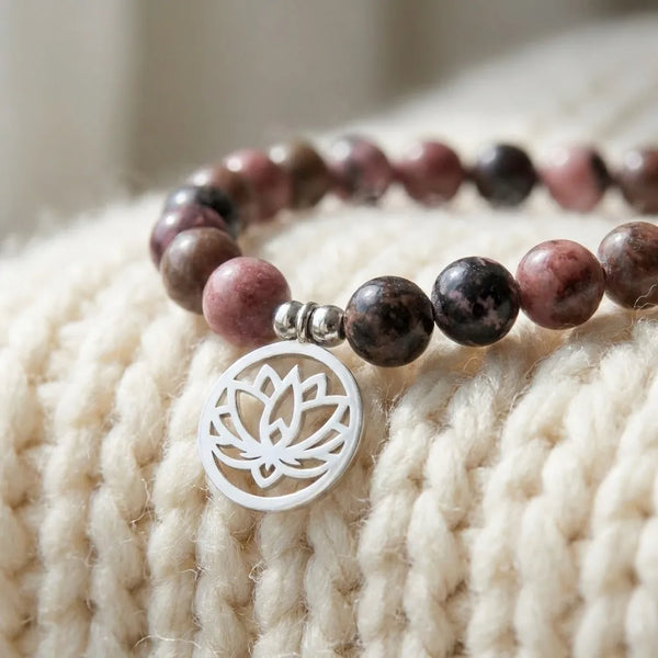Mala "Maîtrise des Emotions" de 108 perles en Rhodonite