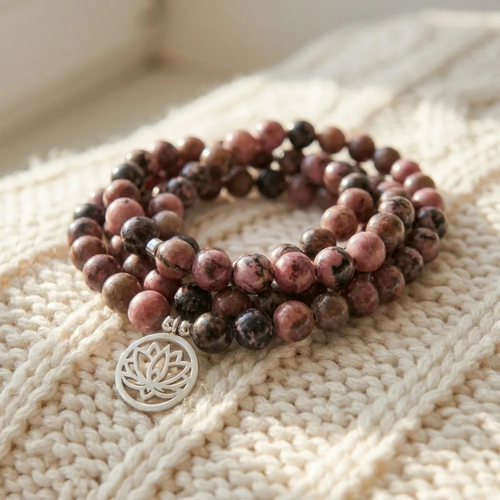 Mala Maîtrise des Emotions en Rhodonite