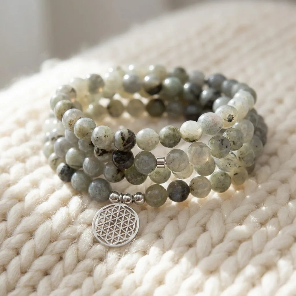 Bracelet Mala Miroir Émotionnel en Labradorite