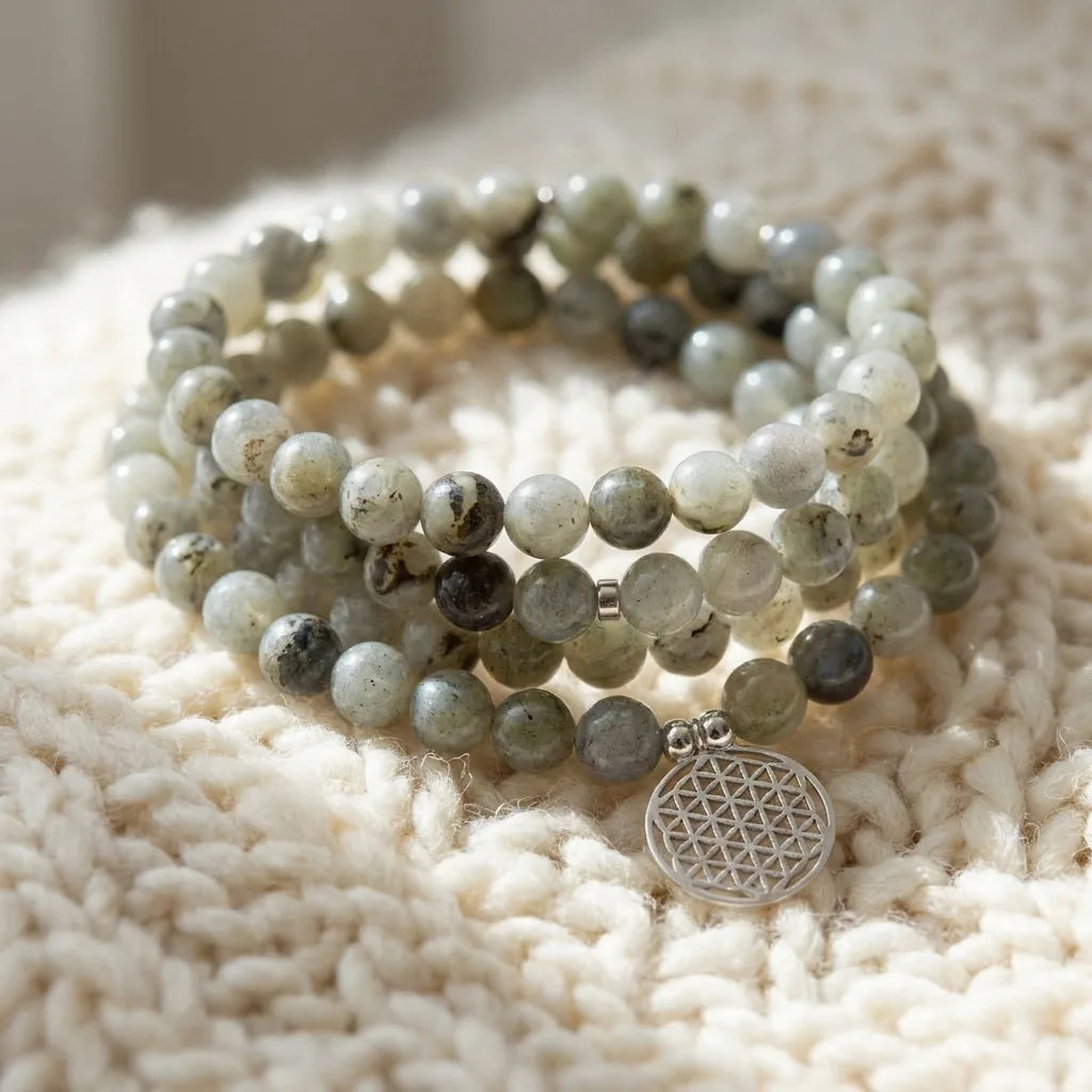 Bracelet Mala Miroir Émotionnel en Labradorite