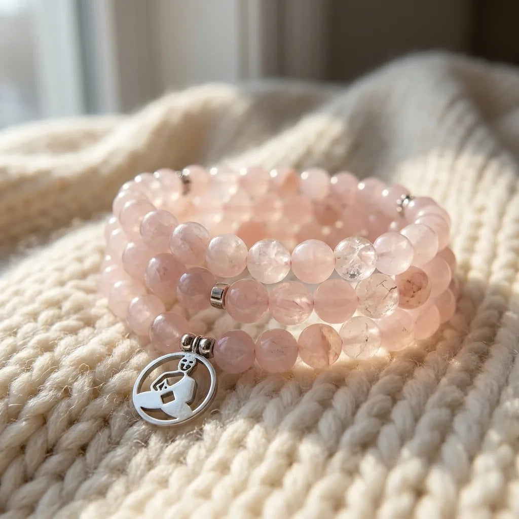 Mala Réconfort & Amour en Quartz Rose