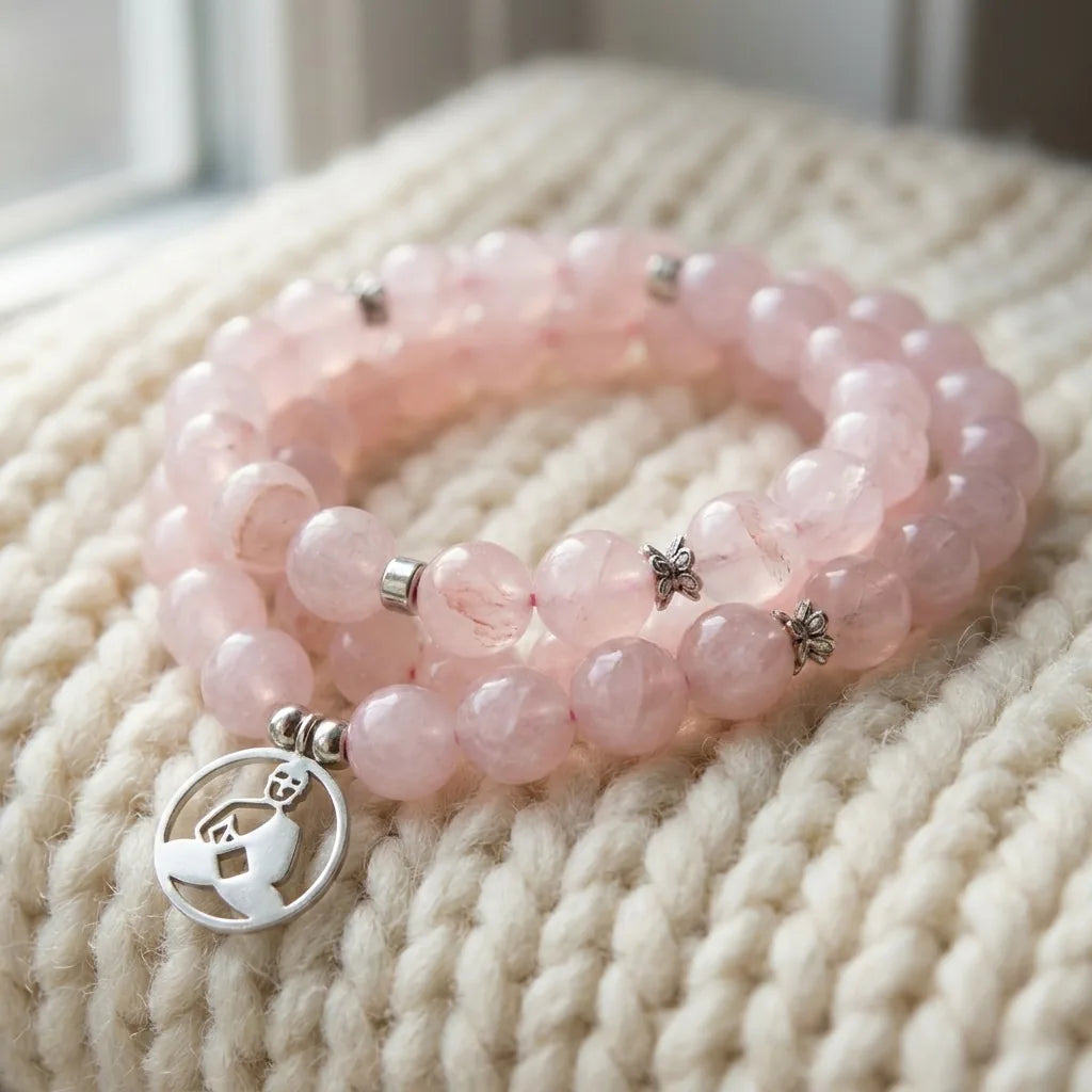 Mala Réconfort & Amour en Quartz Rose