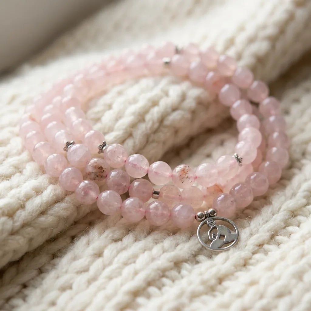 Mala Réconfort & Amour en Quartz Rose