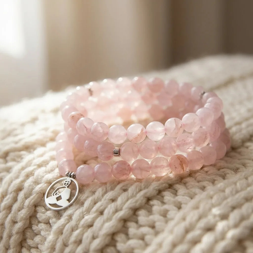 Mala Réconfort & Amour en Quartz Rose