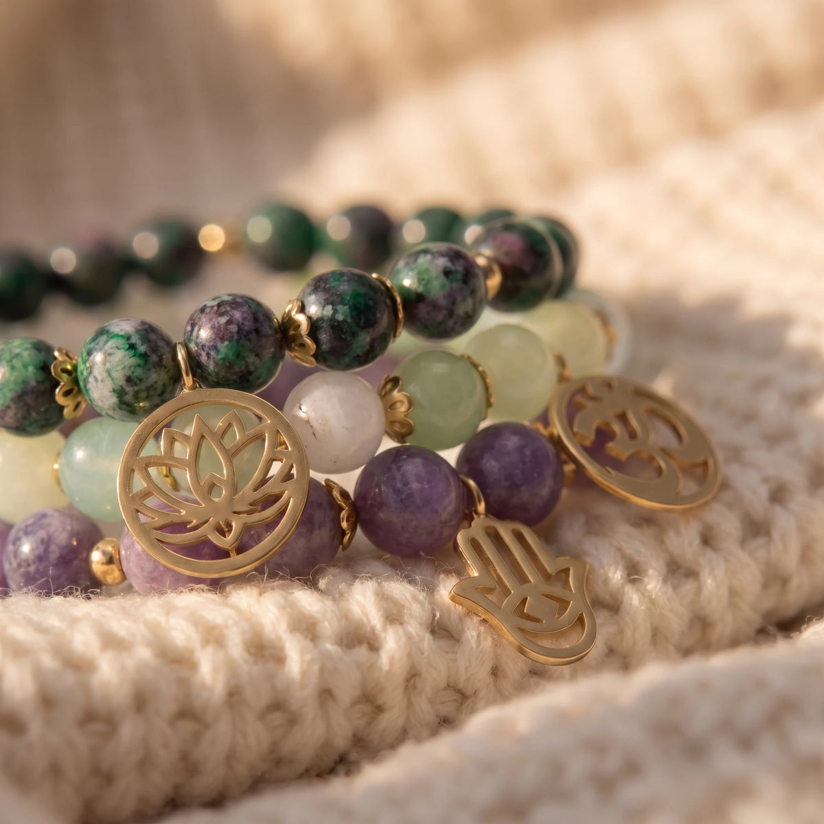 Triple Bracelets Liberation Emotionnelle - macro dore - image 5