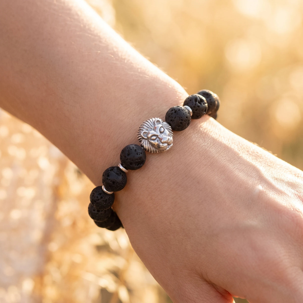 Bracelet en Pierres de Lave Force et Vigueur du Lion - image 3