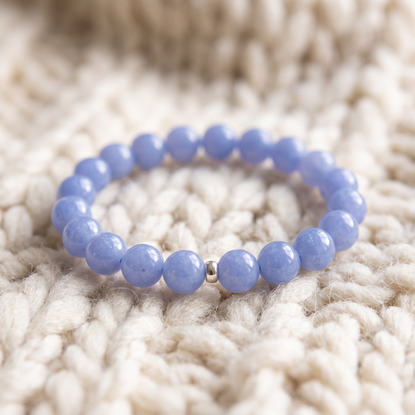 Bracelet "Lagon" en Pierre Naturelle Bleue