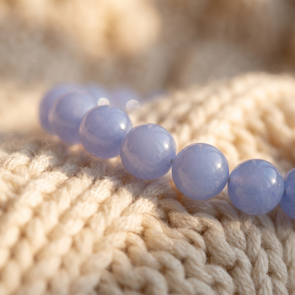 Bracelet Lagon en pierre naturelle bleue - macro - image 5